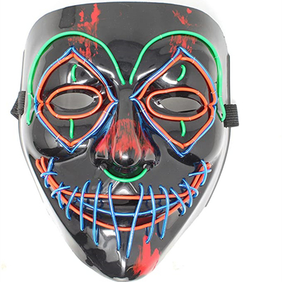 暗闇の多色のハロウィンLEDのマスクの恐い明るい