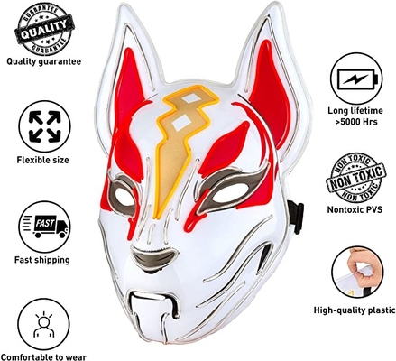 FoxはCosplayのゲーム党のためにハロウィンLEDのマスクをつく漂わせる
