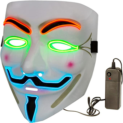 ハロウィン交互復讐のマスクの匿名の人のための白いLEDのマスクV