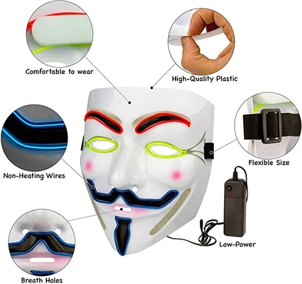ハロウィン交互復讐のマスクの匿名の人のための白いLEDのマスクV