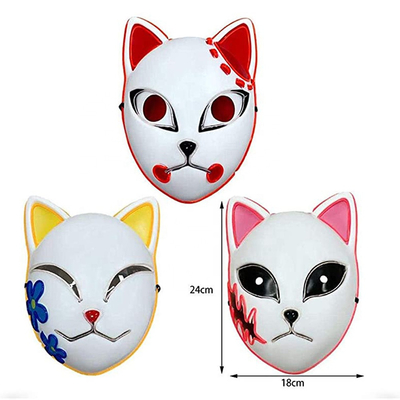 ハロウィンの鬼の殺害者の日本の日本製アニメLEDのマスクはCosplayのためにつく