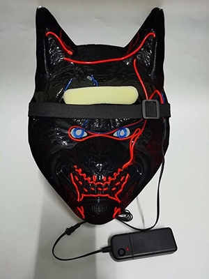 オオカミ動物の暗闇で光っている人の女性のための恐いハロウィンLEDのマスク
