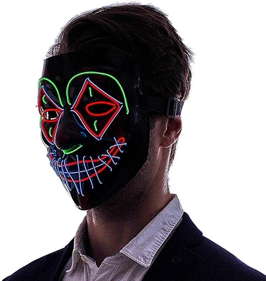 暗闇の多色のハロウィンLEDのマスクの恐い明るい
