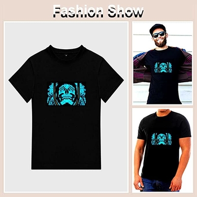 黒く点滅するLEDのTシャツの無線音楽の上の可聴周波制御ライト