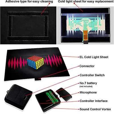 黒く点滅するLEDのTシャツの無線音楽の上の可聴周波制御ライト