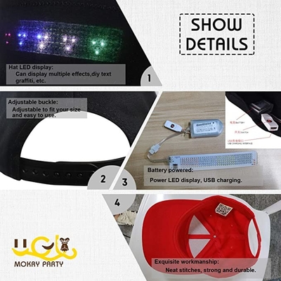 テキストの生気に満ちた引くパターンを編集するBluetooth LEDメッセージの帽子