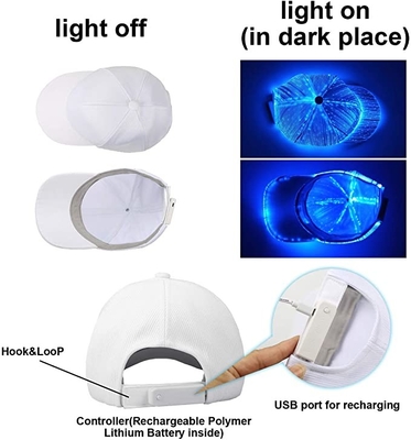 明るい白熱は7色の白いLEDの野球帽をつける