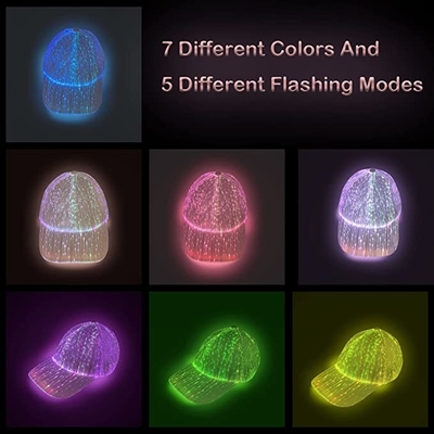 党ディスコのための7つの色ライトLED野球帽の明るい点滅の帽子