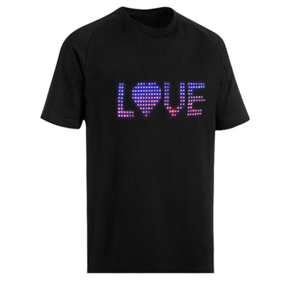 Progrmmeの表示100%の綿が付いているAPP制御LEDメッセージのTシャツ