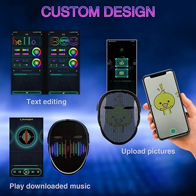 ハロウィン党スマートなLEDマスクAPPはBluetoothの表面変更を制御した