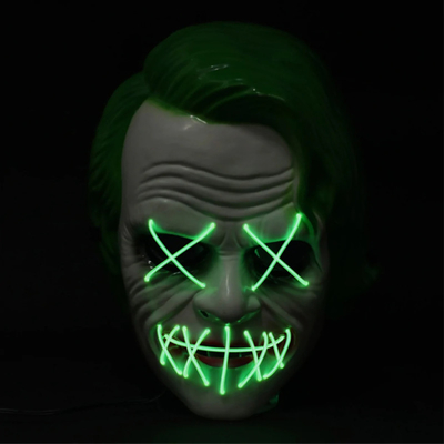 緑のジョーカー ハロウィンは仮面舞踏会党Cosplayのための軽いマスクを導いた