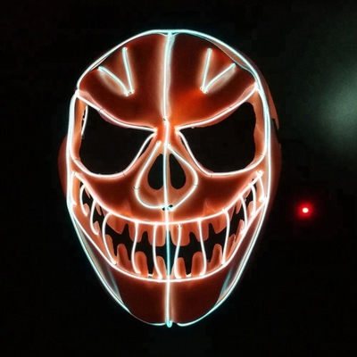 ハロウィンのカボチャ マスクをつける適用範囲が広いELワイヤー マスク白熱LEDのネオン休日