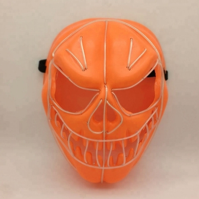 ハロウィンのカボチャ マスクをつける適用範囲が広いELワイヤー マスク白熱LEDのネオン休日