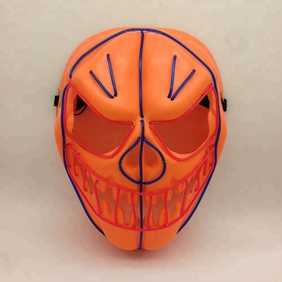 ハロウィンのカボチャ マスクをつける適用範囲が広いELワイヤー マスク白熱LEDのネオン休日
