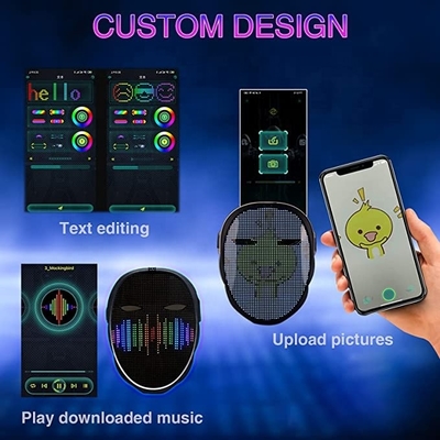 LED表示マスクDIYパターン テキストのアップロードを編集してAPP制御を描く