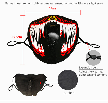党ハロウィンのためのUSBの再充電可能な声LEDのマスク4の点滅モード
